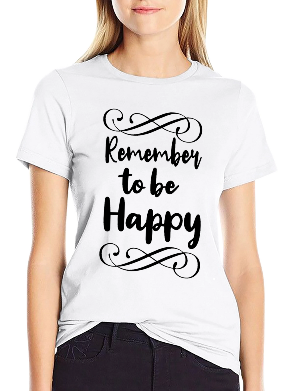 Remember to be Happy Black Graphic Tee