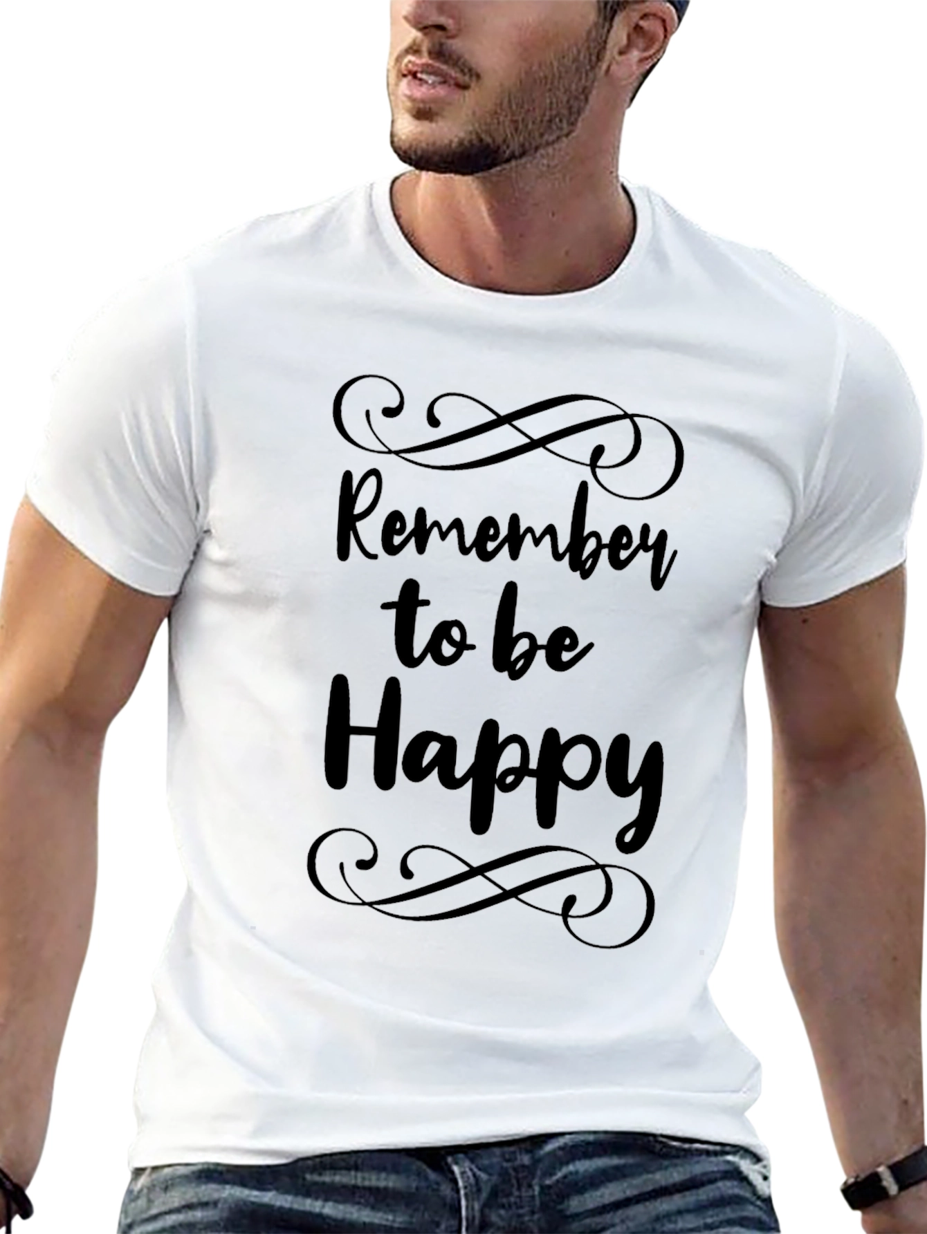 Remember to be Happy Black Graphic Tee