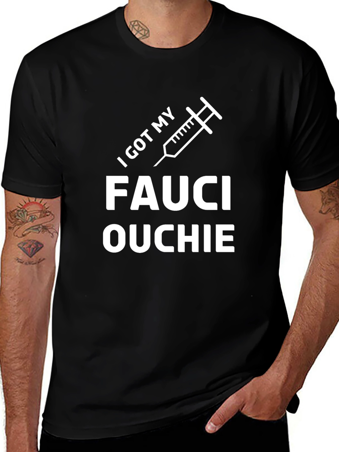 I Got My Fauci Ouchie Black T-Shirt
