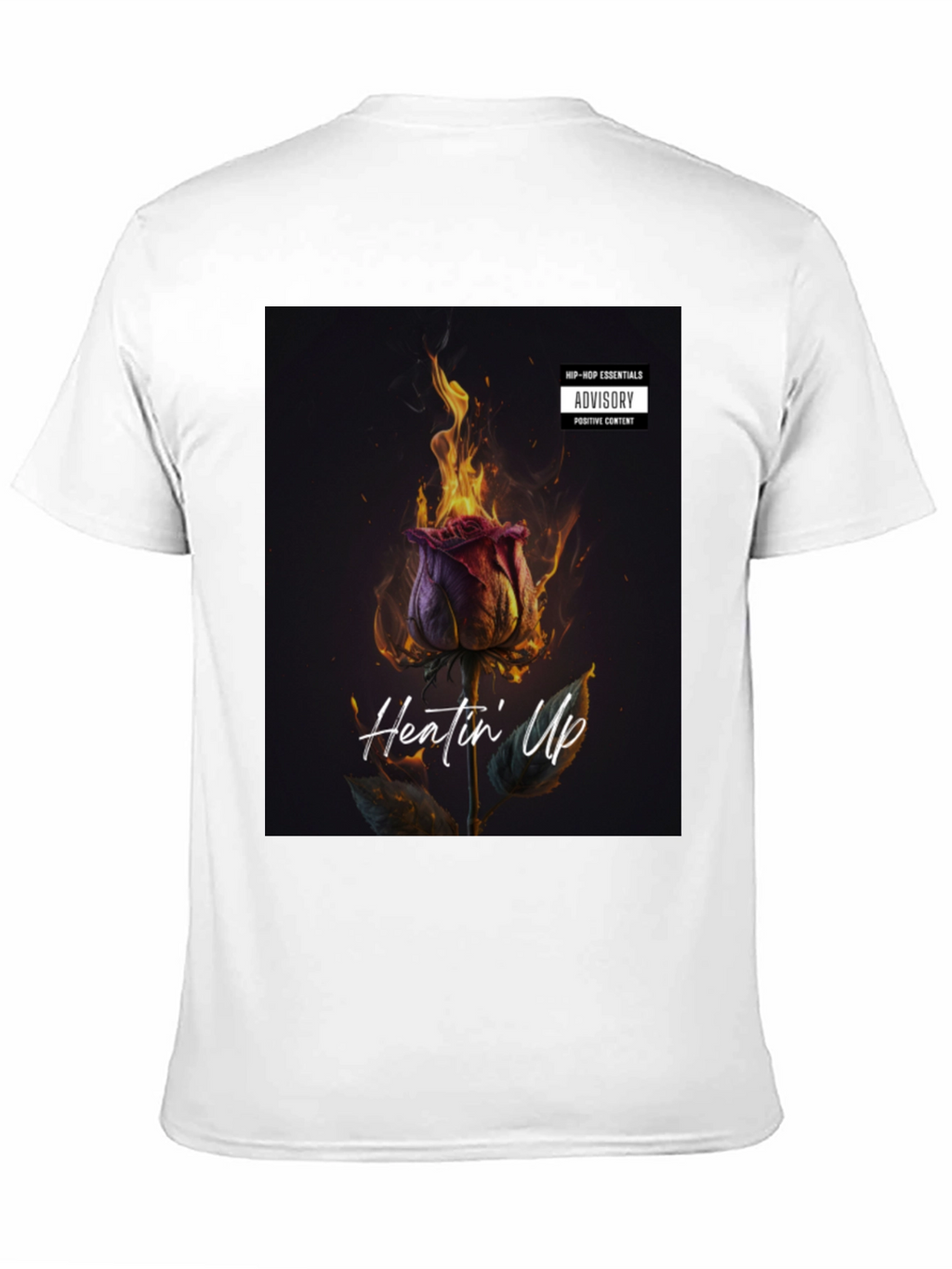 Heatin Up Rose Graphic Tee - Black Cotton Blend