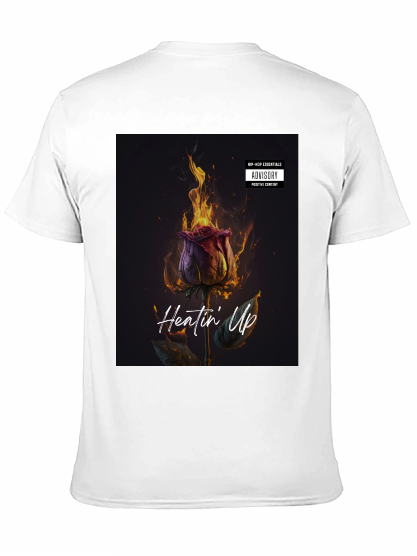 Heatin Up Rose Graphic Tee - Black Cotton Blend
