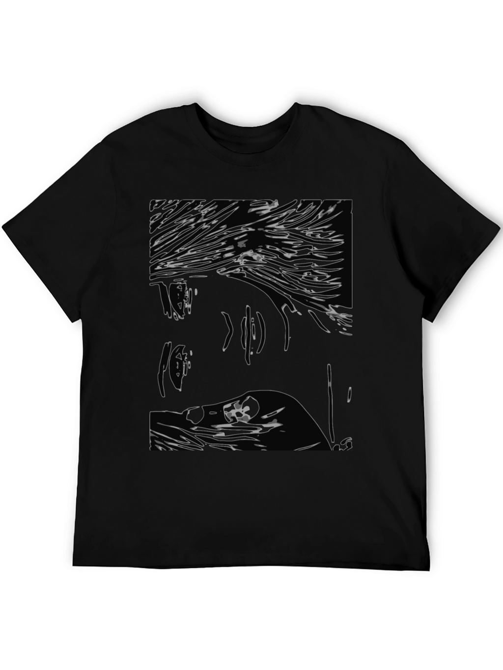 Abstract Art Tee: Black Graphic Print T-Shirt
