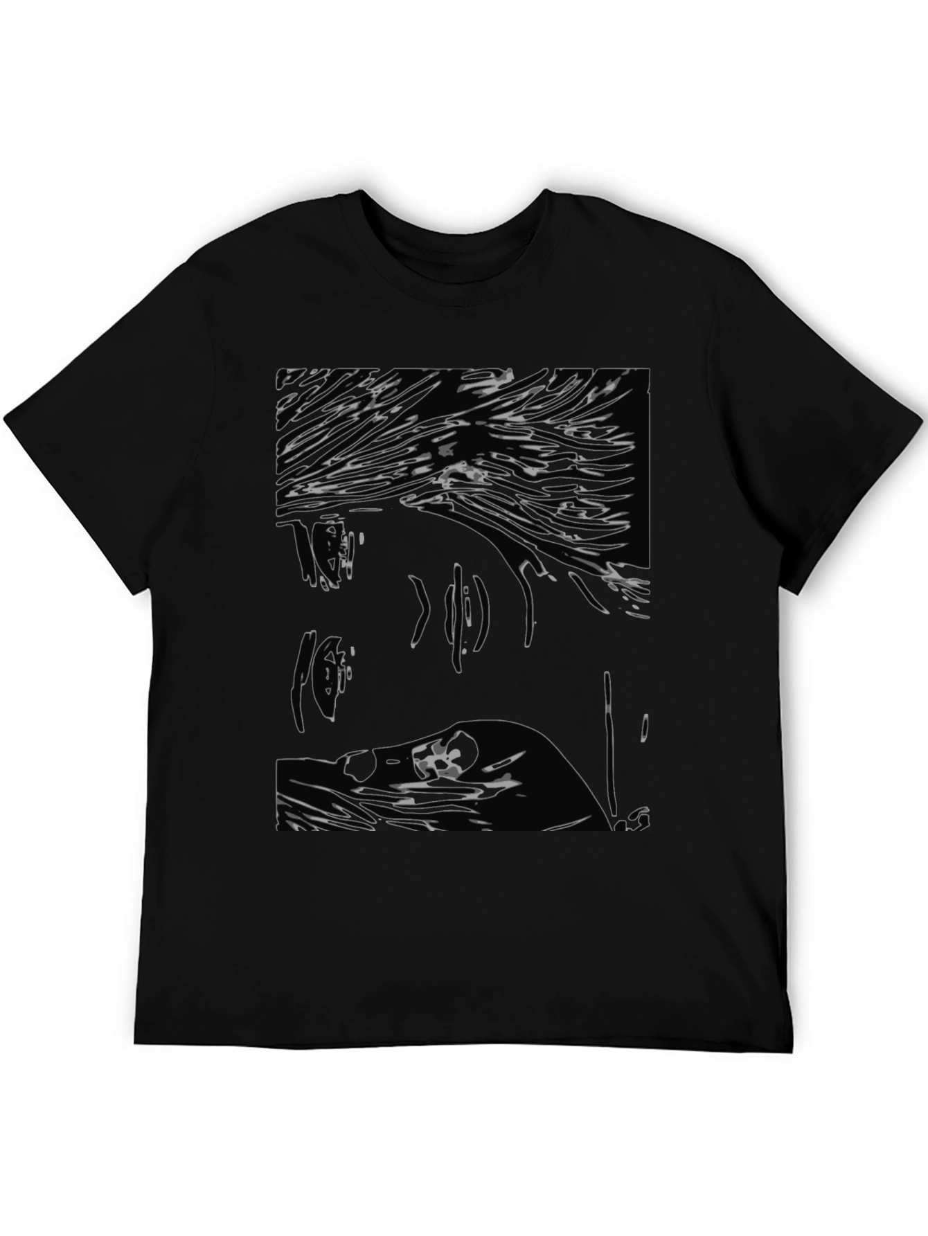 Abstract Art Tee: Black Graphic Print T-Shirt