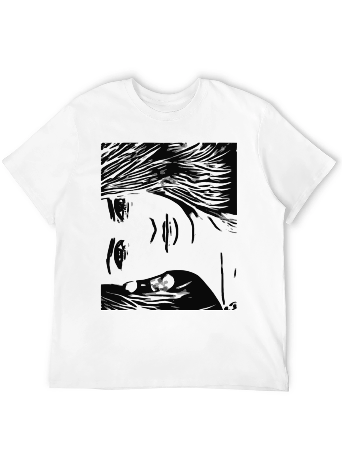 Abstract Art Tee: Black Graphic Print T-Shirt