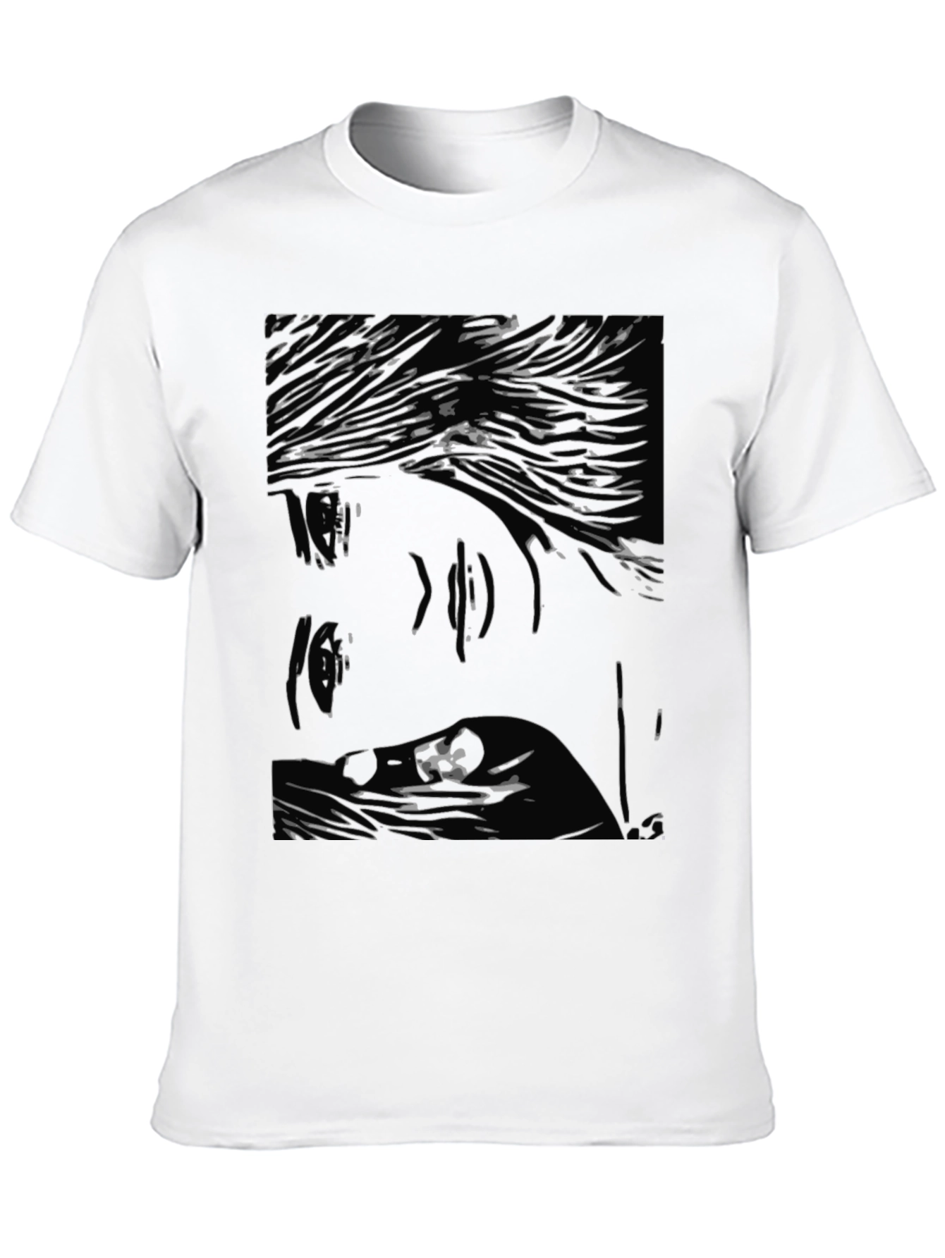 Abstract Art Tee: Black Graphic Print T-Shirt