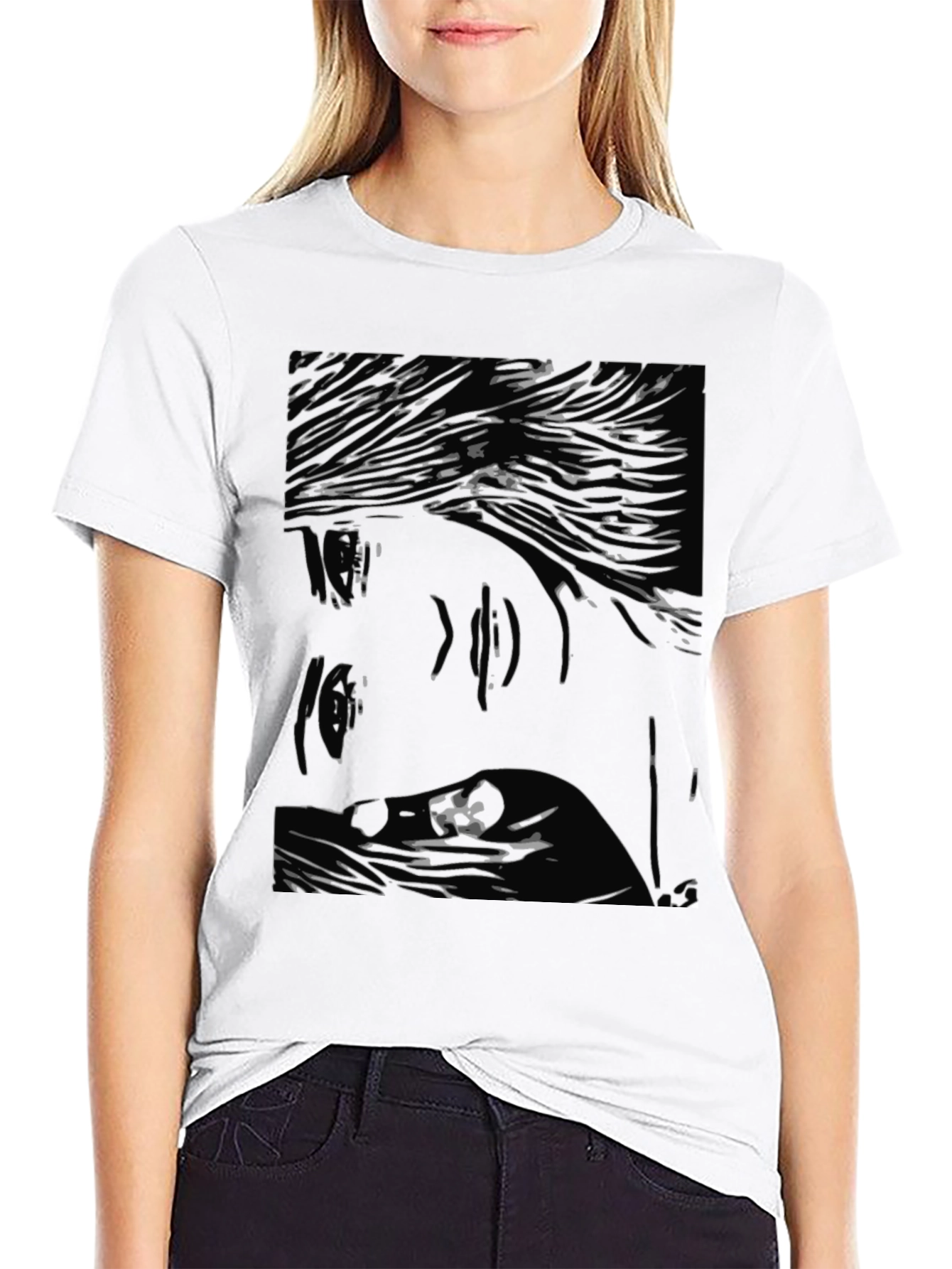 Abstract Art Tee: Black Graphic Print T-Shirt