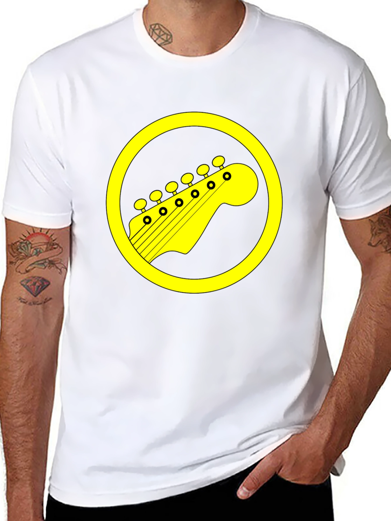 Guitar Headstock Graphic Tee - Rock On!