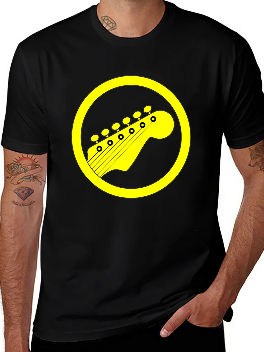 Guitar Headstock Graphic Tee - Rock On!