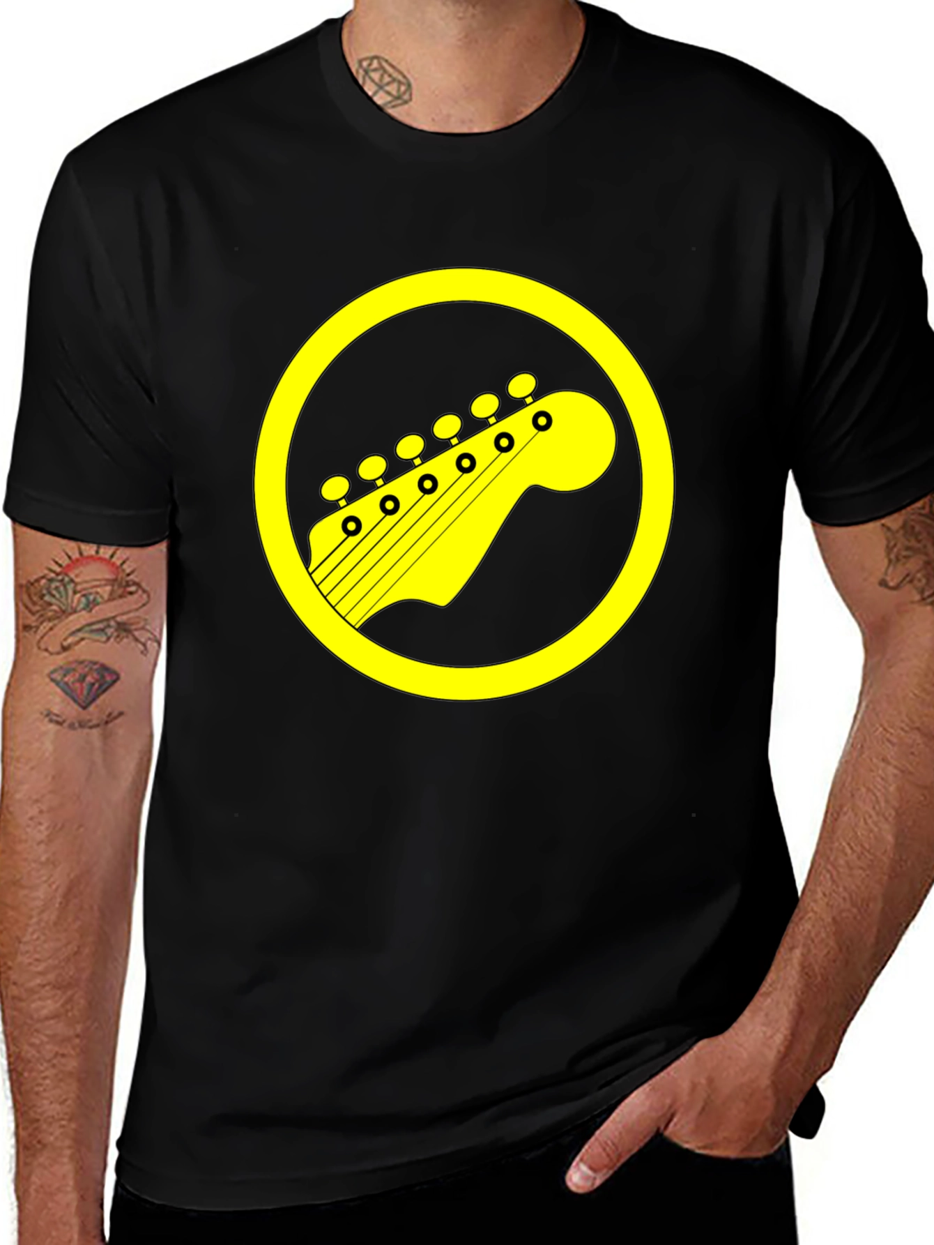 Guitar Headstock Graphic Tee - Rock On!