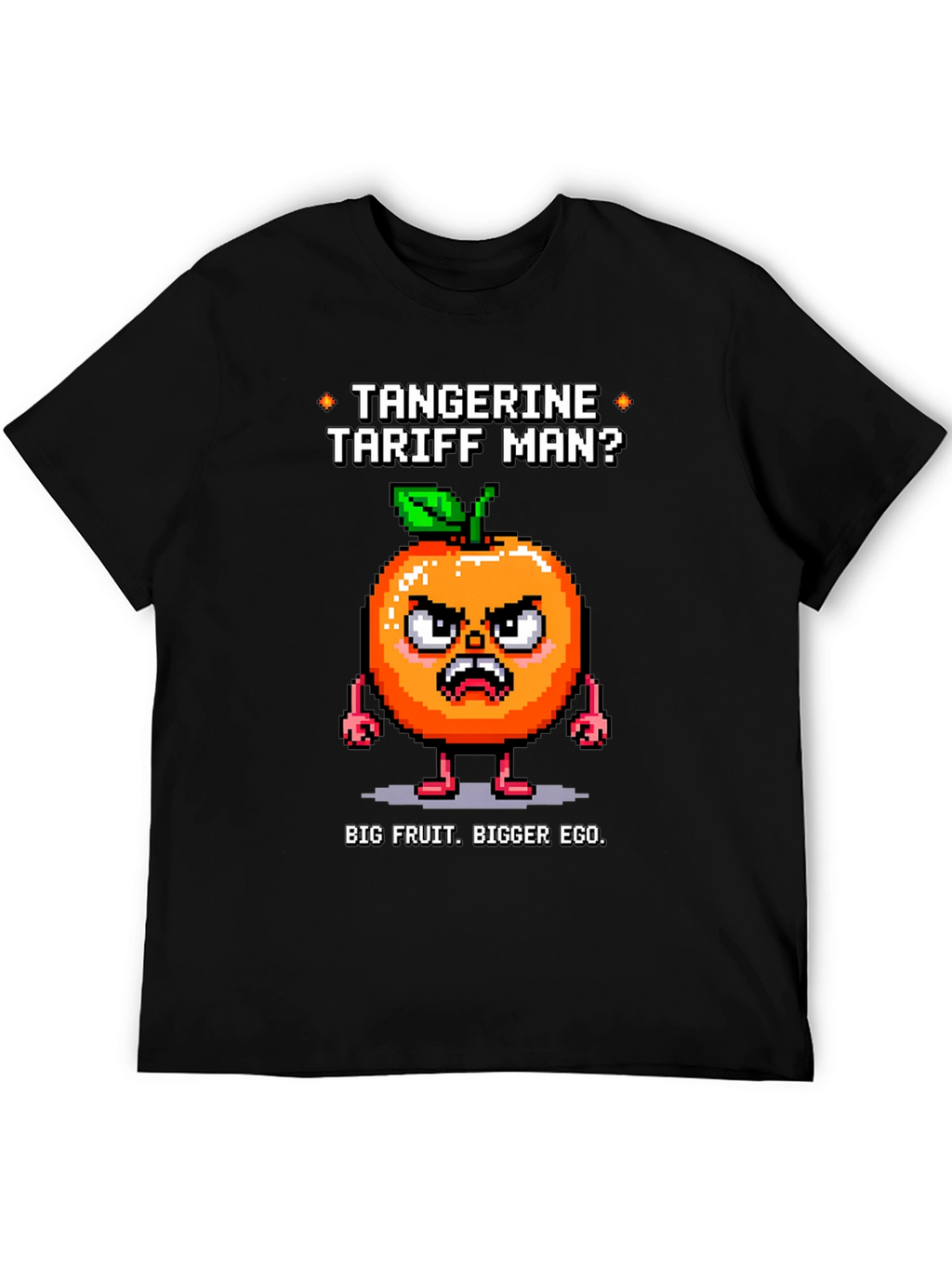Tangerine Tariff Man Black T-Shirt