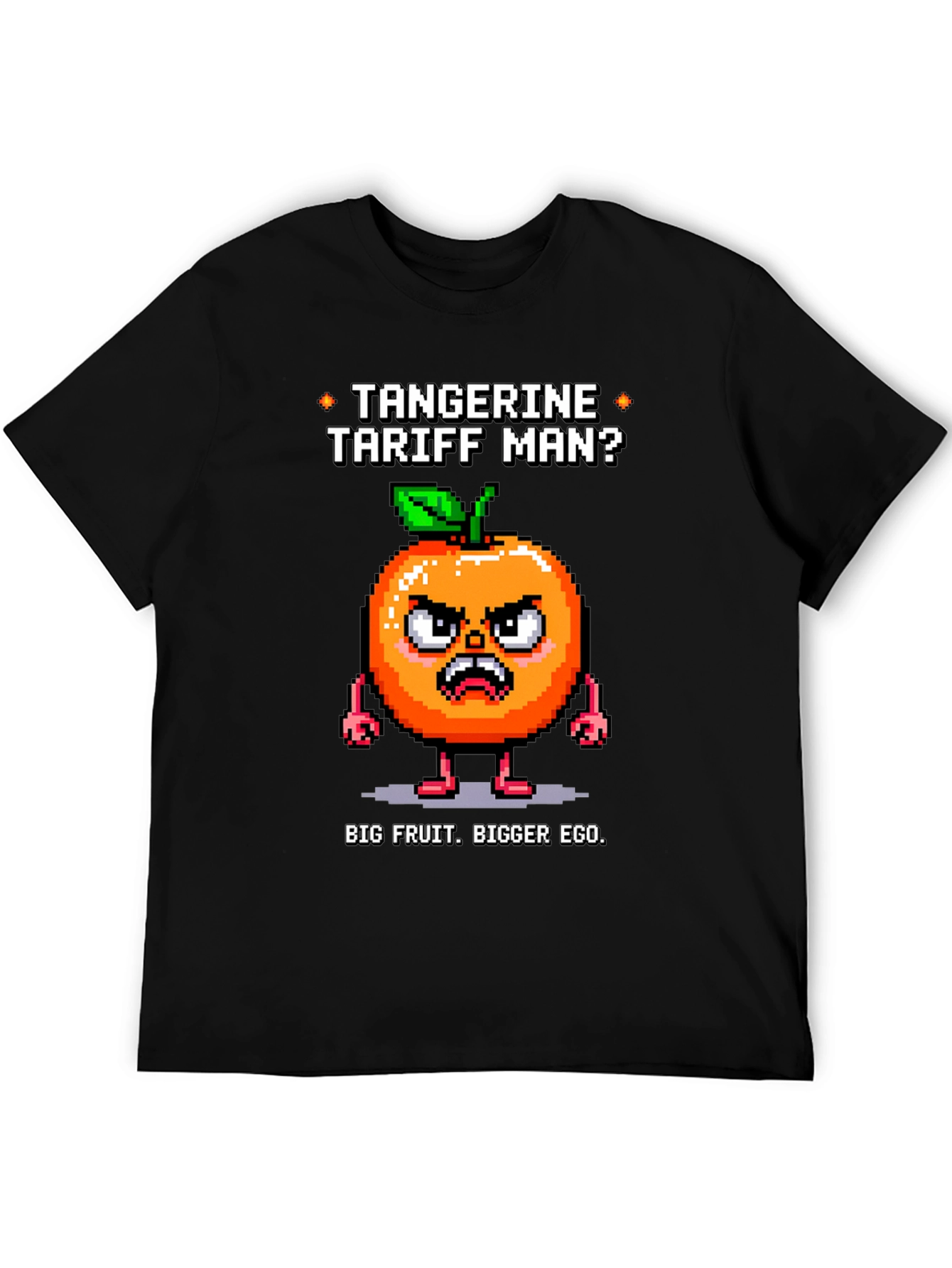 Tangerine Tariff Man Black T-Shirt