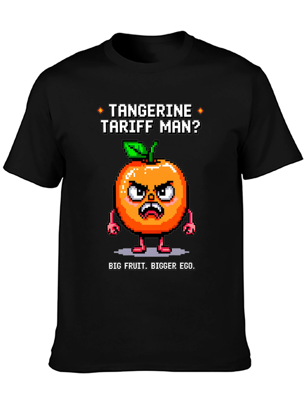 Tangerine Tariff Man Black T-Shirt