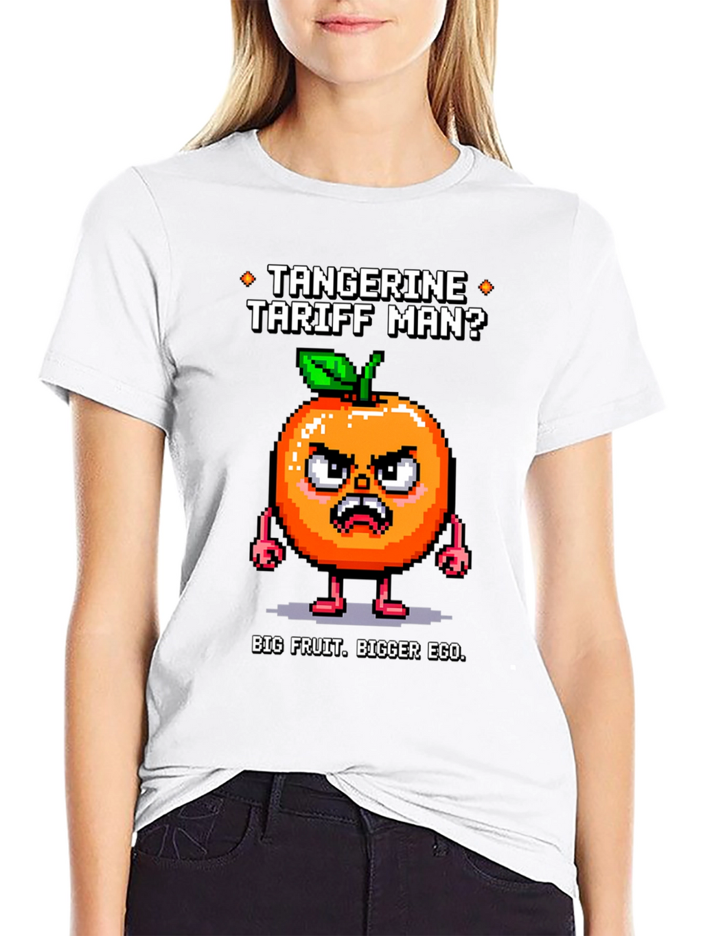 Tangerine Tariff Man Black T-Shirt