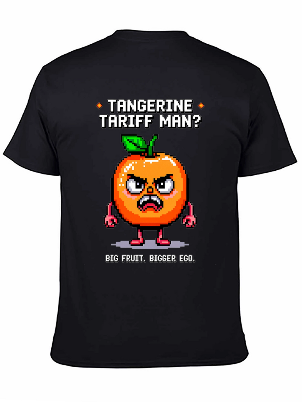 Tangerine Tariff Man Black T-Shirt