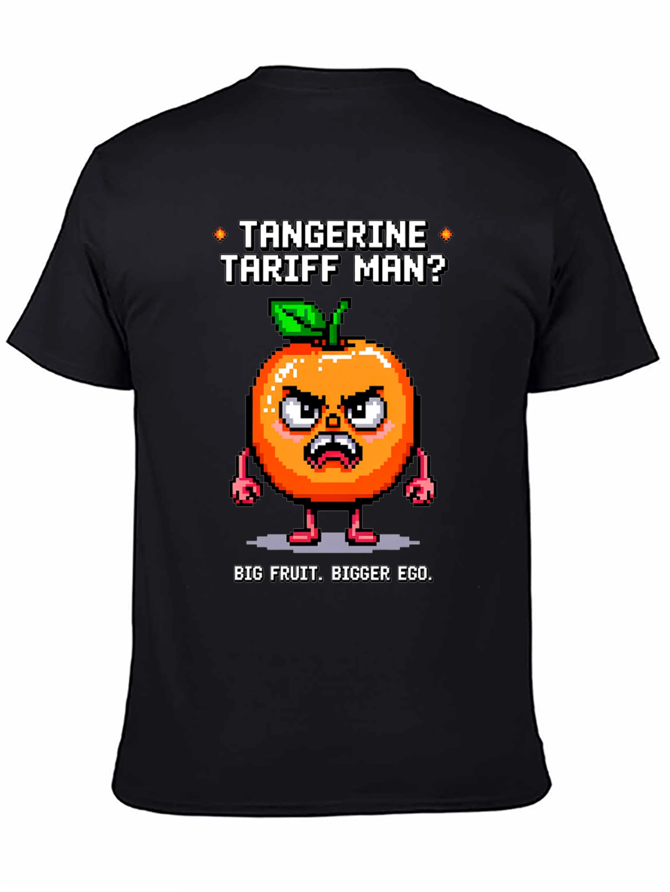 Tangerine Tariff Man Black T-Shirt
