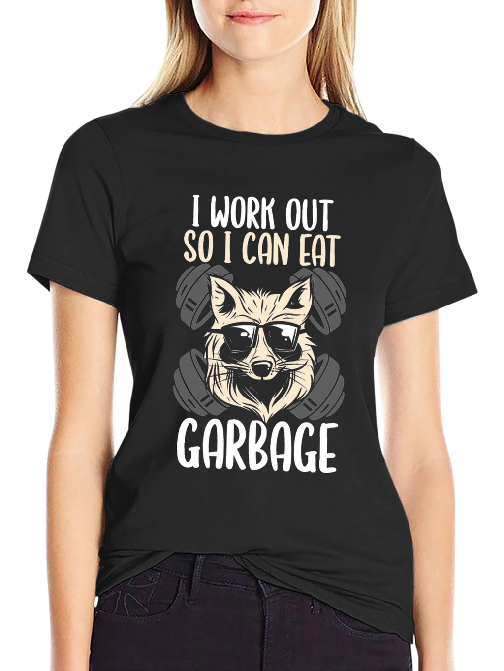 Workout Raccoon T-Shirt - Eat Garbage!