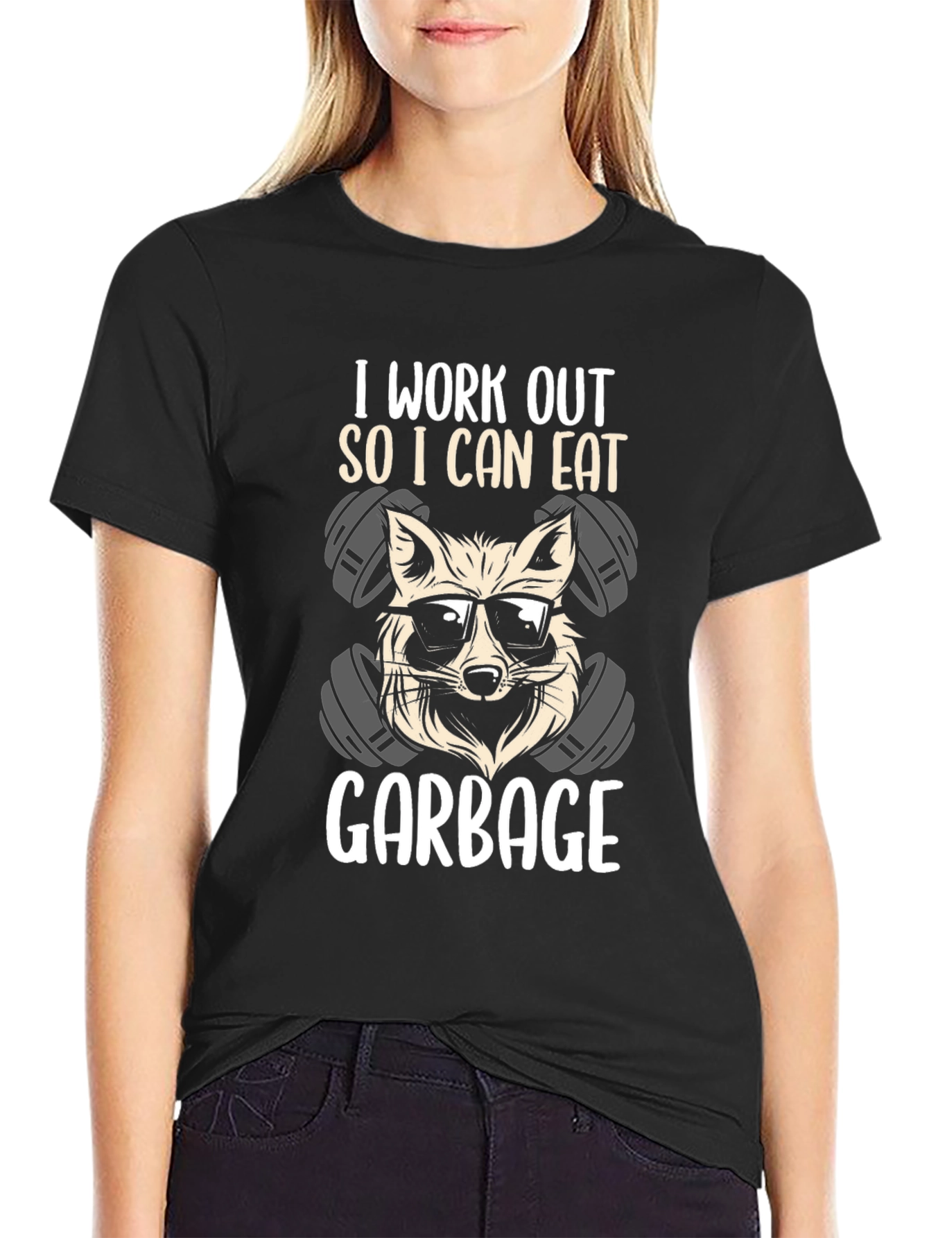 Workout Raccoon T-Shirt - Eat Garbage!