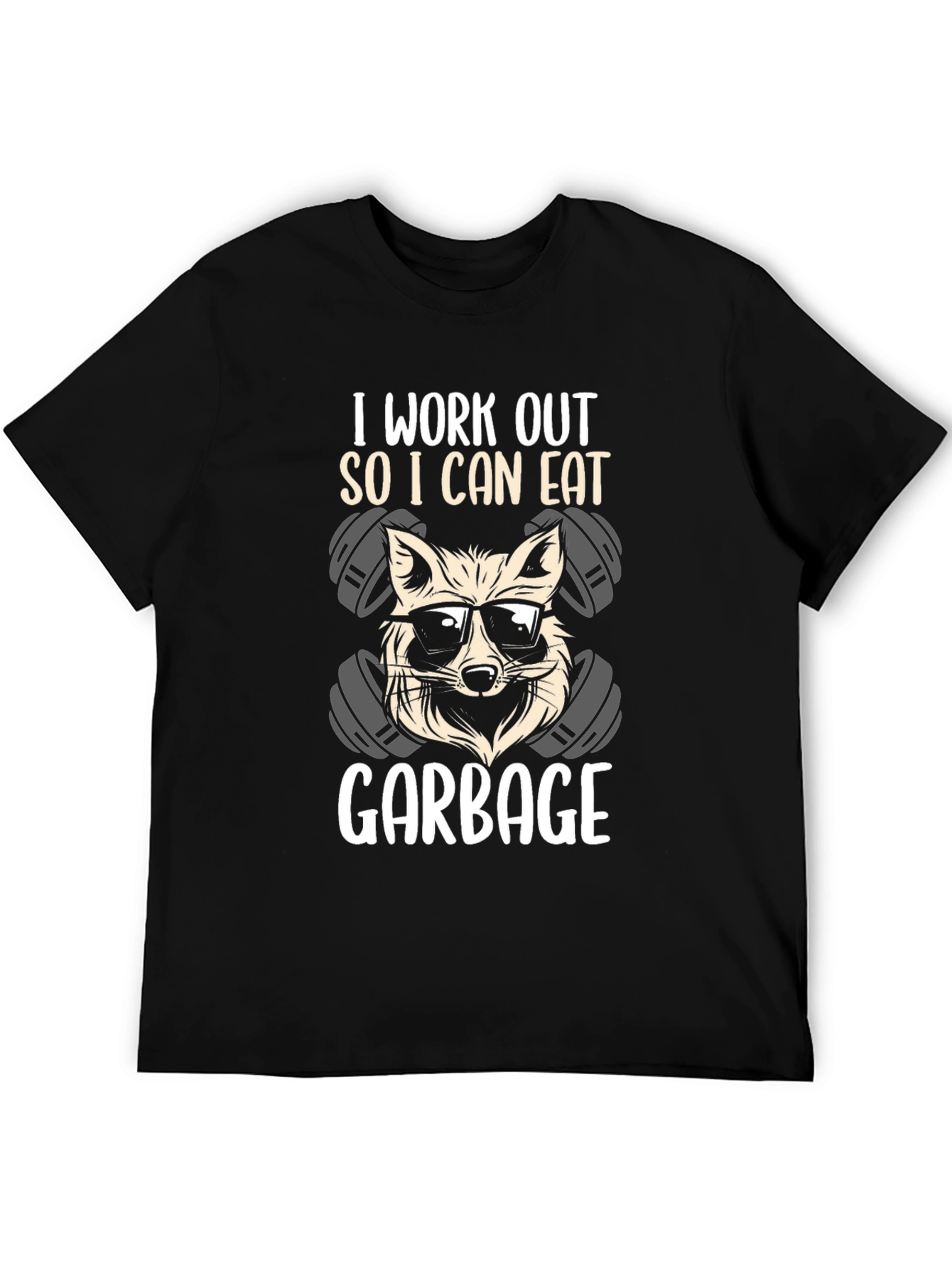 Workout Raccoon T-Shirt - Eat Garbage!