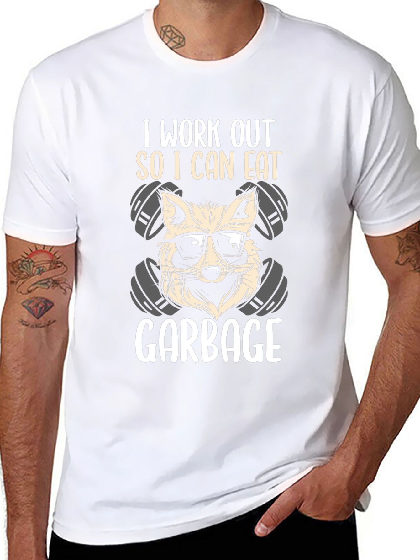 Workout Raccoon T-Shirt - Eat Garbage!