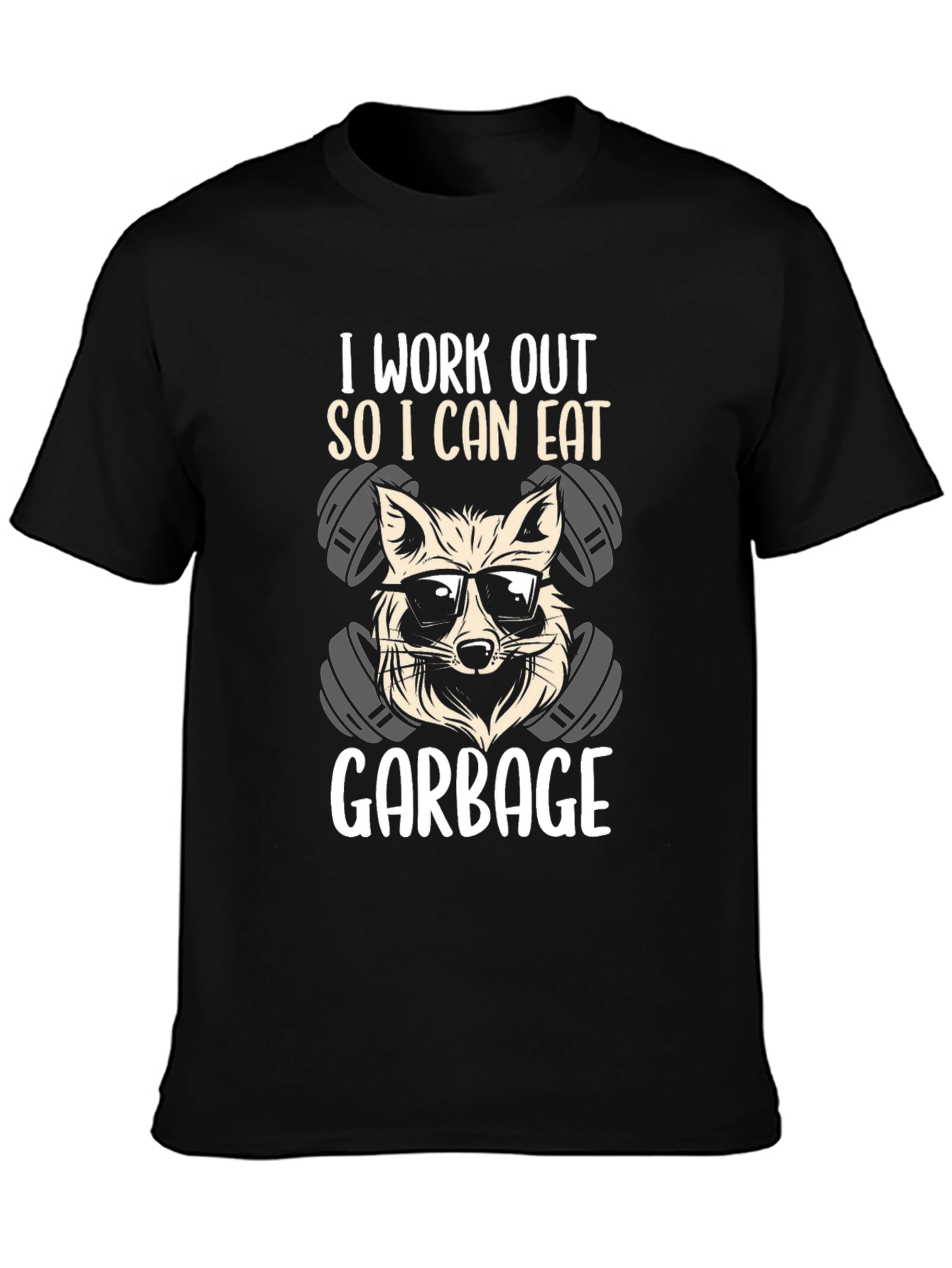 Workout Raccoon T-Shirt - Eat Garbage!
