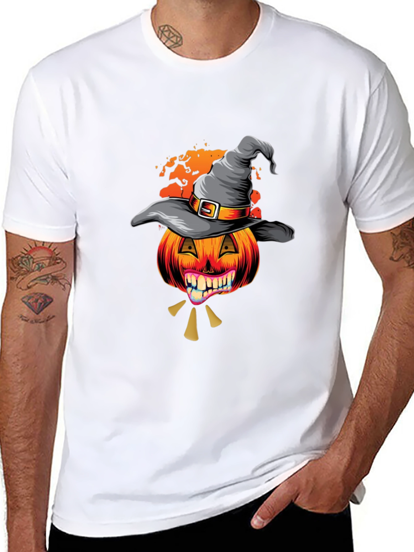 Halloween Pumpkin Witch Hat T-Shirt