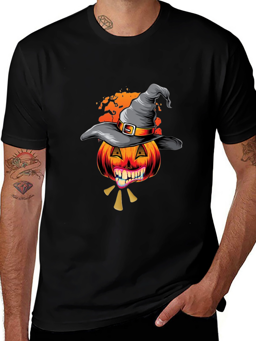 Halloween Pumpkin Witch Hat T-Shirt