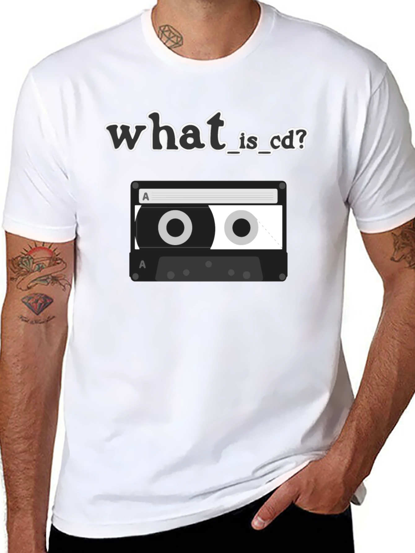 Retro What is CD Cassette Tape Graphic T-Shirt
