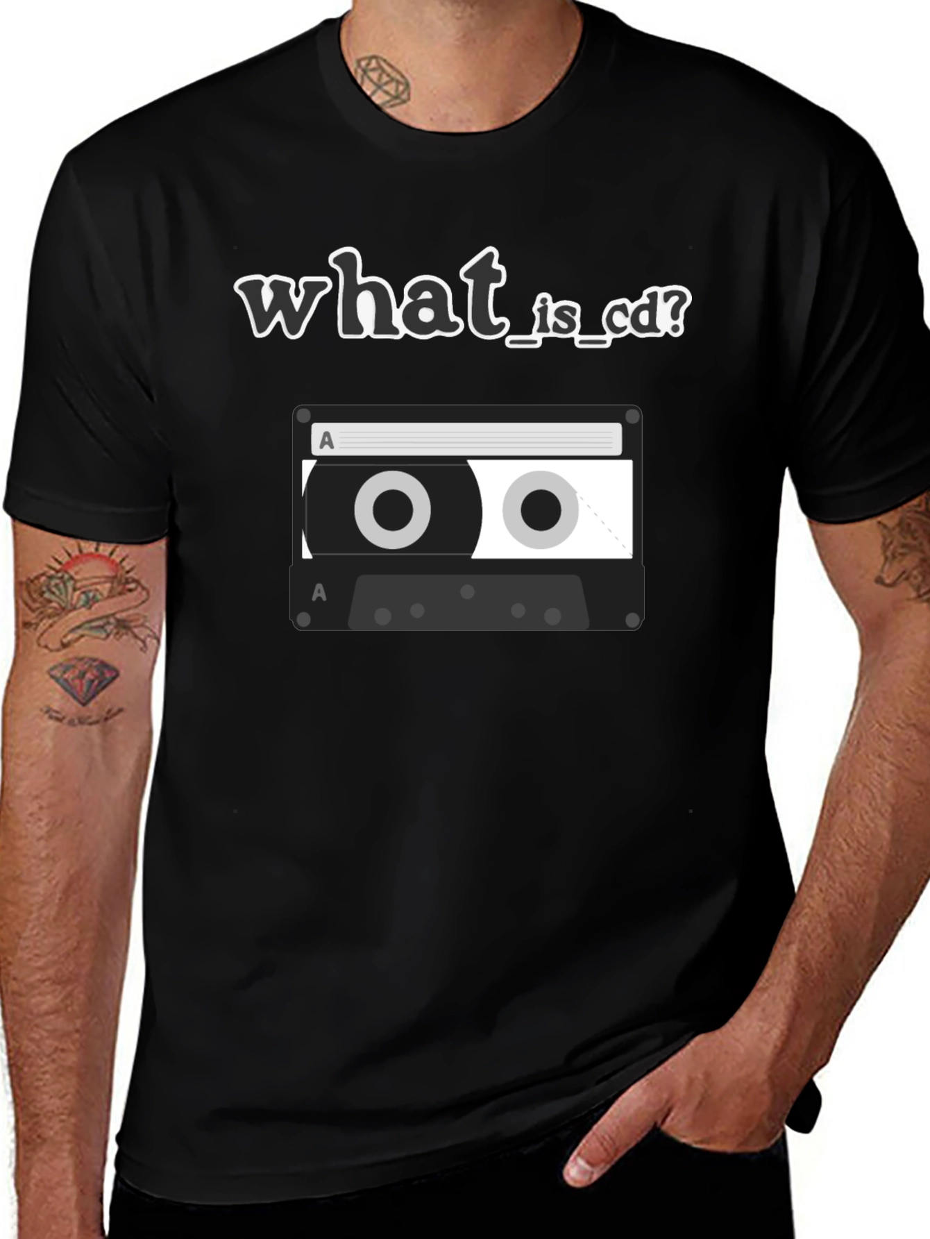 Retro What is CD Cassette Tape Graphic T-Shirt