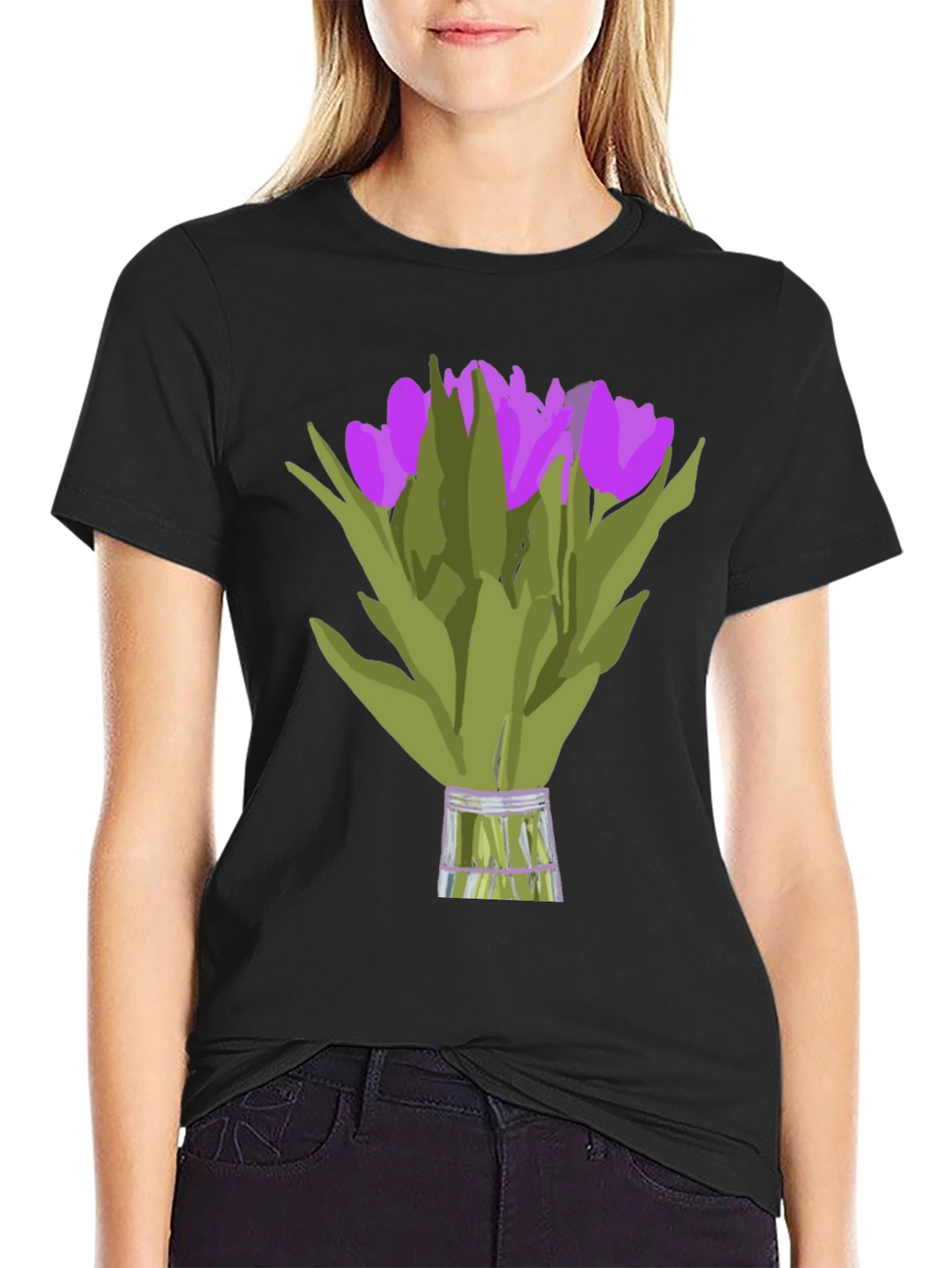Tulip Bouquet Graphic Tee - Unique Floral Design
