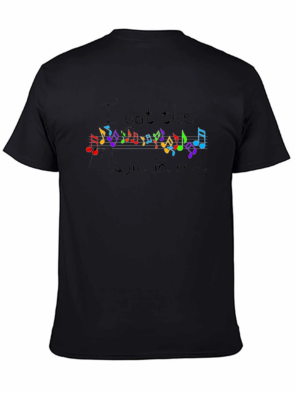 Music in Me Black Graphic T-Shirt