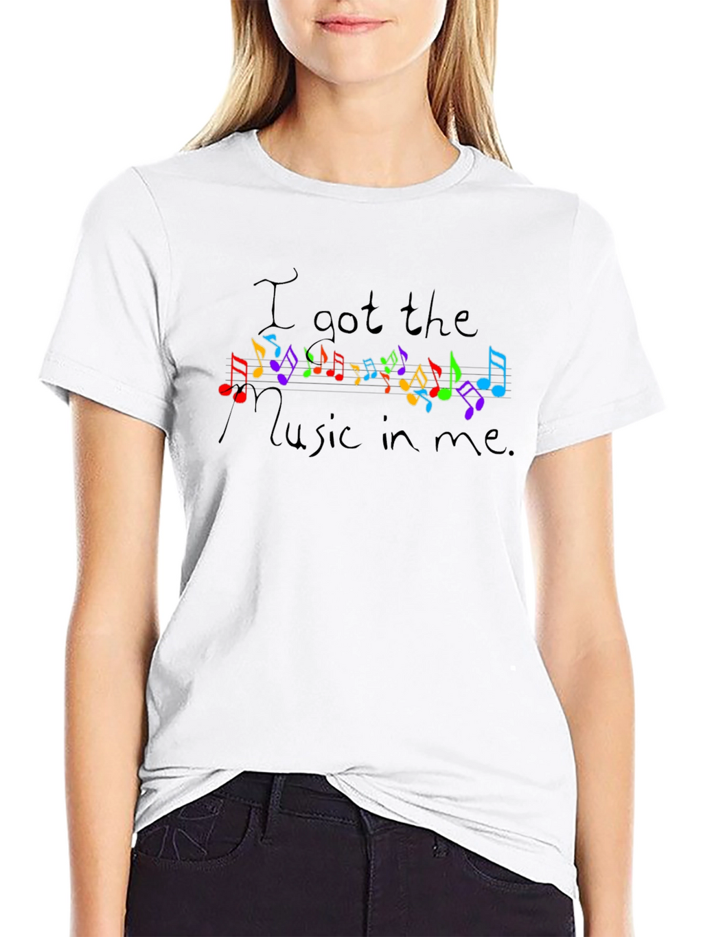 Music in Me Black Graphic T-Shirt