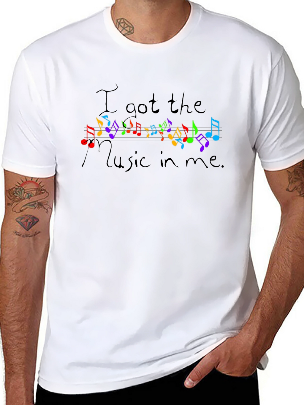 Music in Me Black Graphic T-Shirt