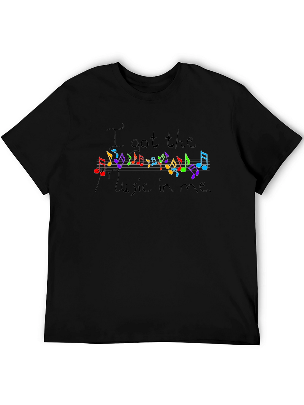 Music in Me Black Graphic T-Shirt