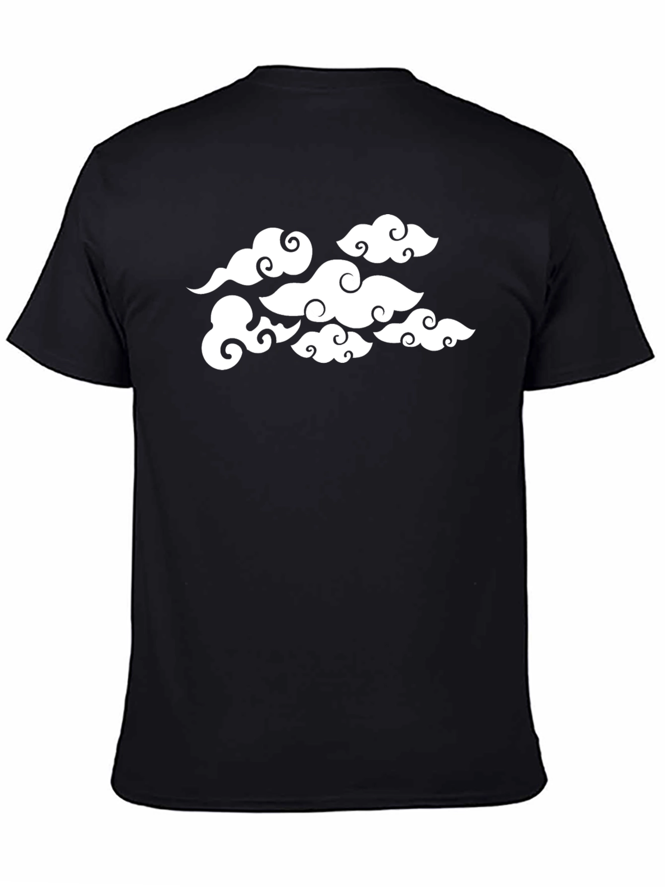 Cloud Print Black T-Shirt - Stylish Graphic Tee