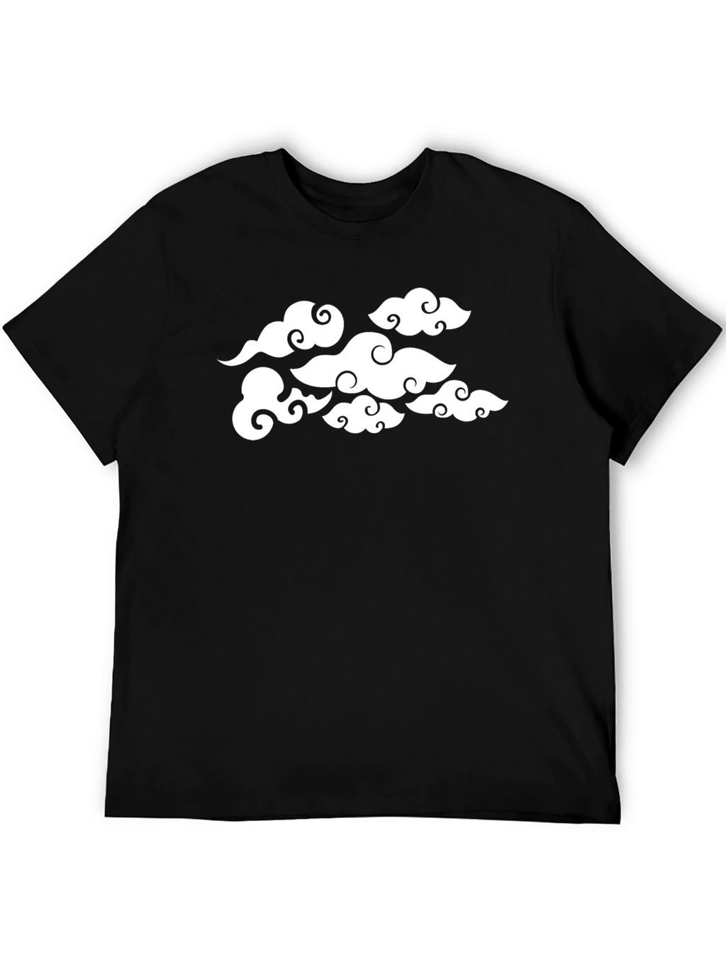 Cloud Print Black T-Shirt - Stylish Graphic Tee