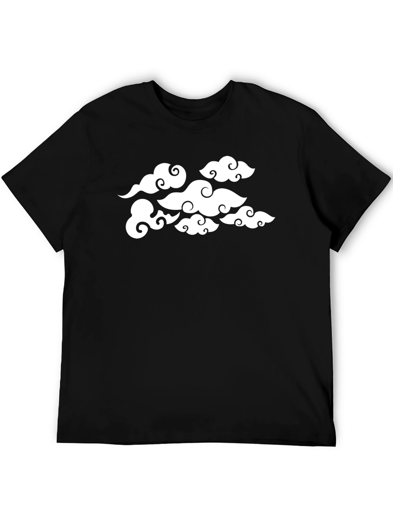 Cloud Print Black T-Shirt - Stylish Graphic Tee