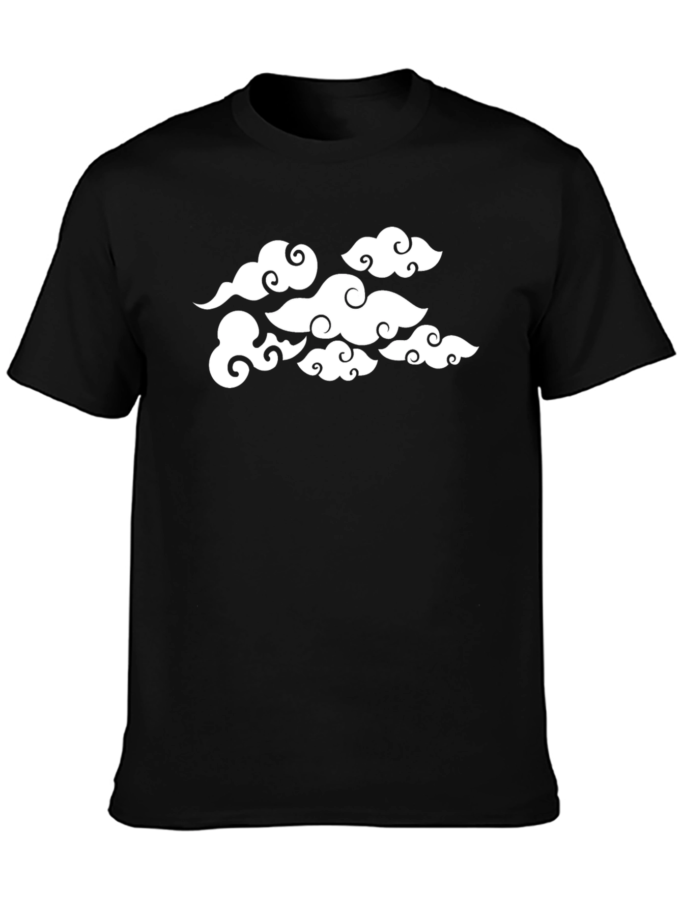 Cloud Print Black T-Shirt - Stylish Graphic Tee