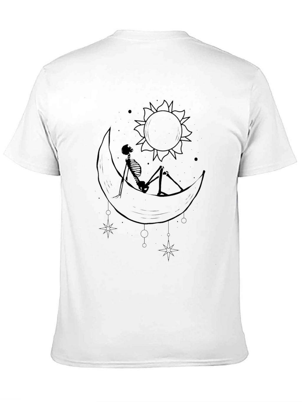 Moon & Sun Skeleton T-Shirt - Gothic Celestial Design