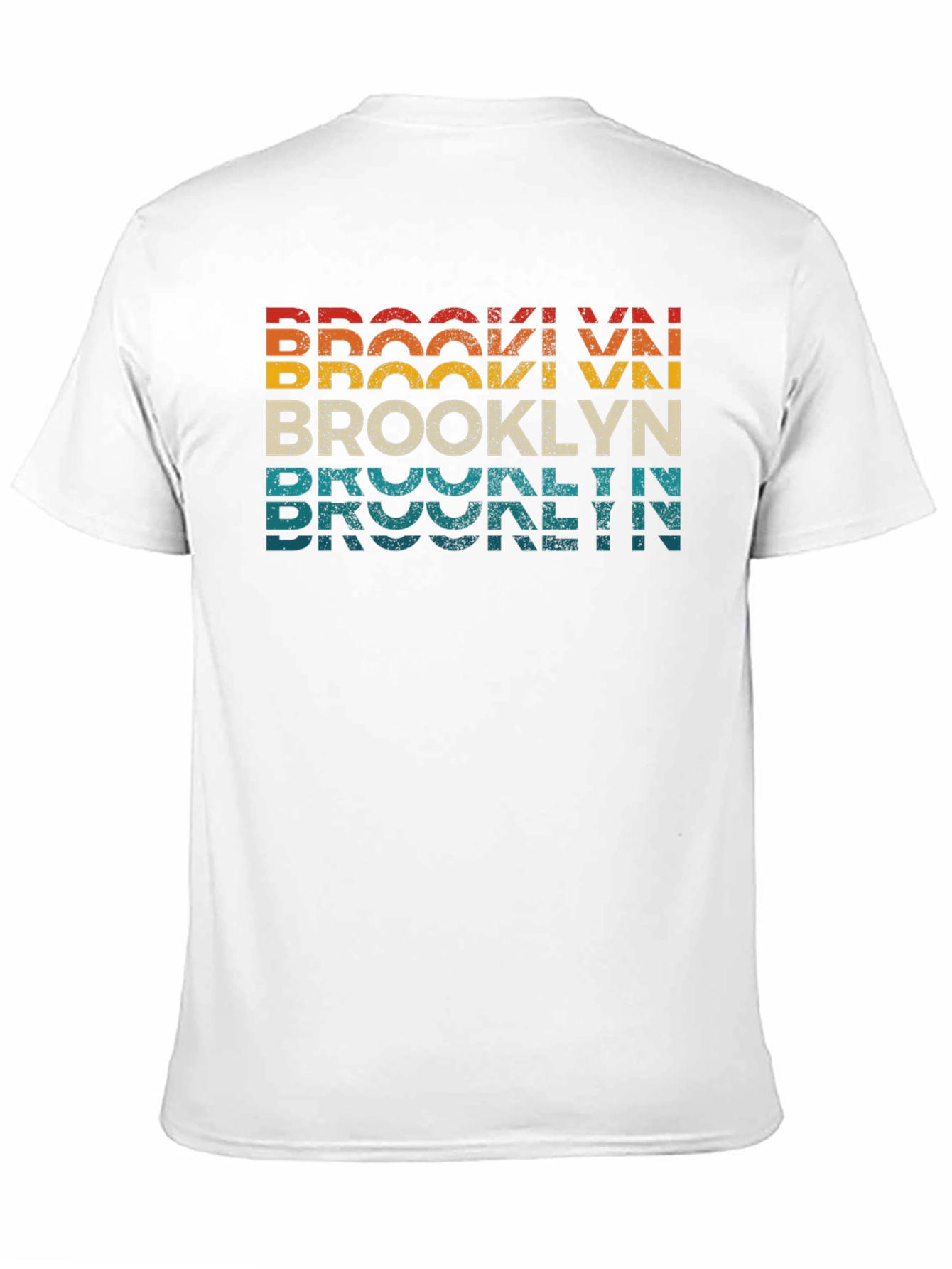 Retro Brooklyn Text Graphic Crew Neck T-Shirt