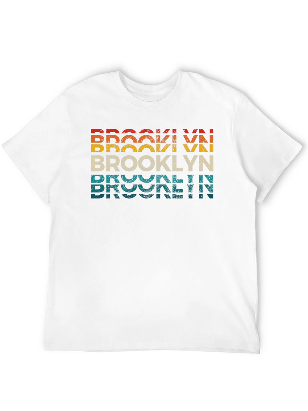 Retro Brooklyn Text Graphic Crew Neck T-Shirt