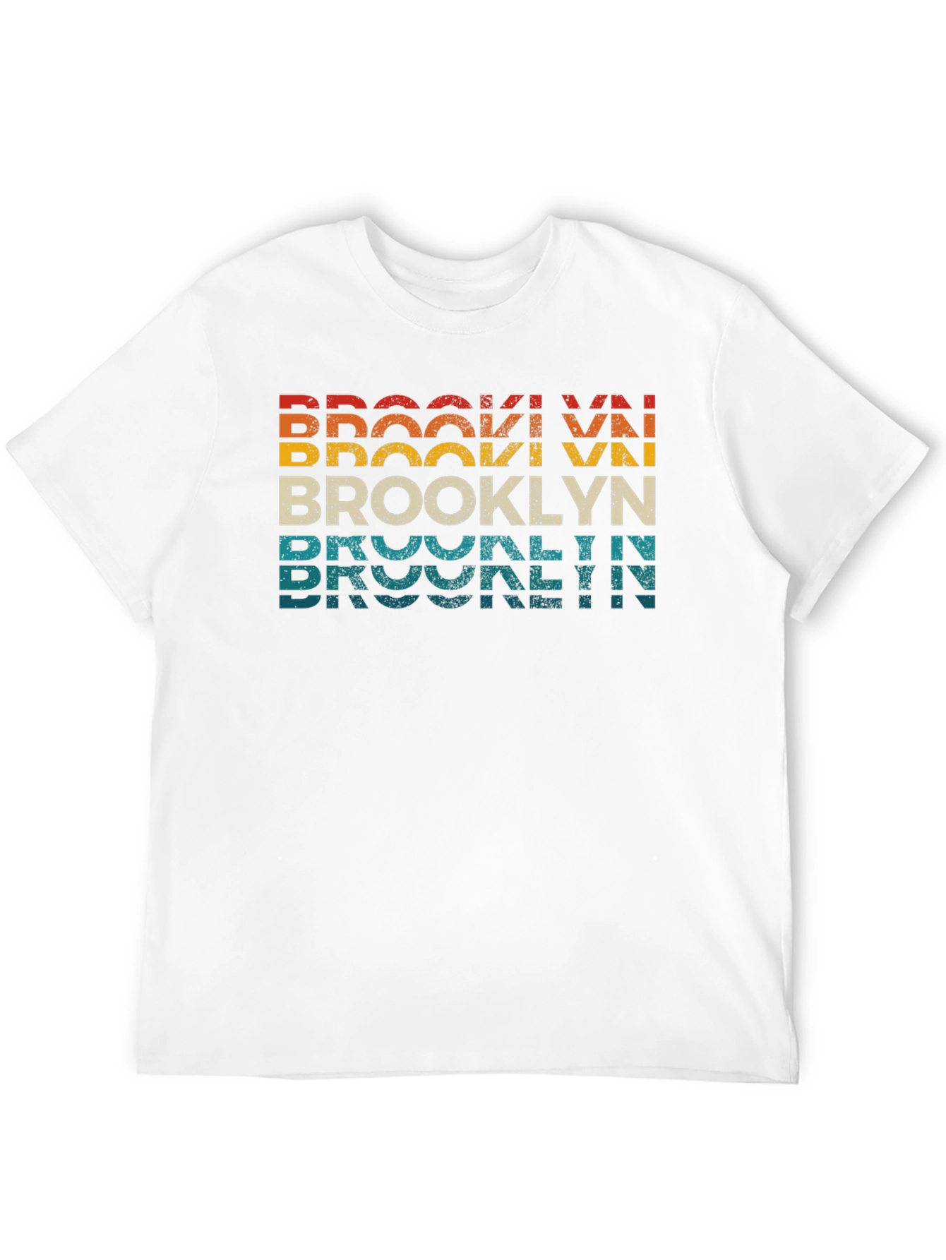Retro Brooklyn Text Graphic Crew Neck T-Shirt