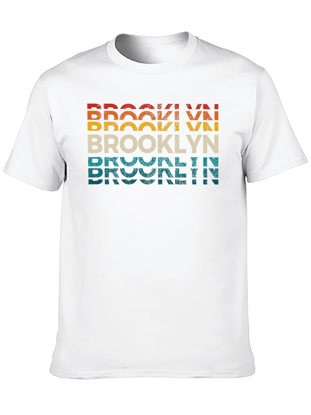 Retro Brooklyn Text Graphic Crew Neck T-Shirt