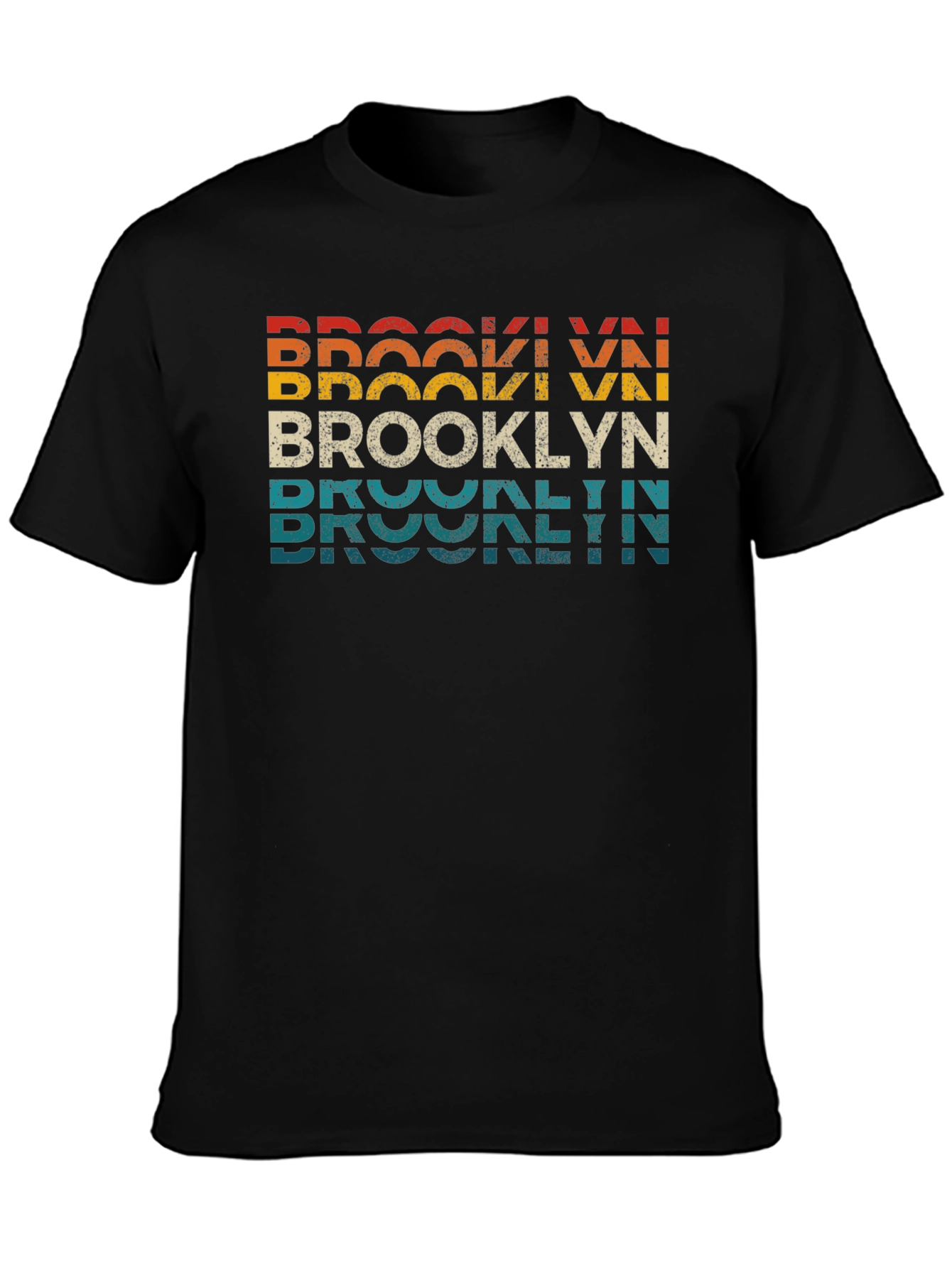 Retro Brooklyn Text Graphic Crew Neck T-Shirt