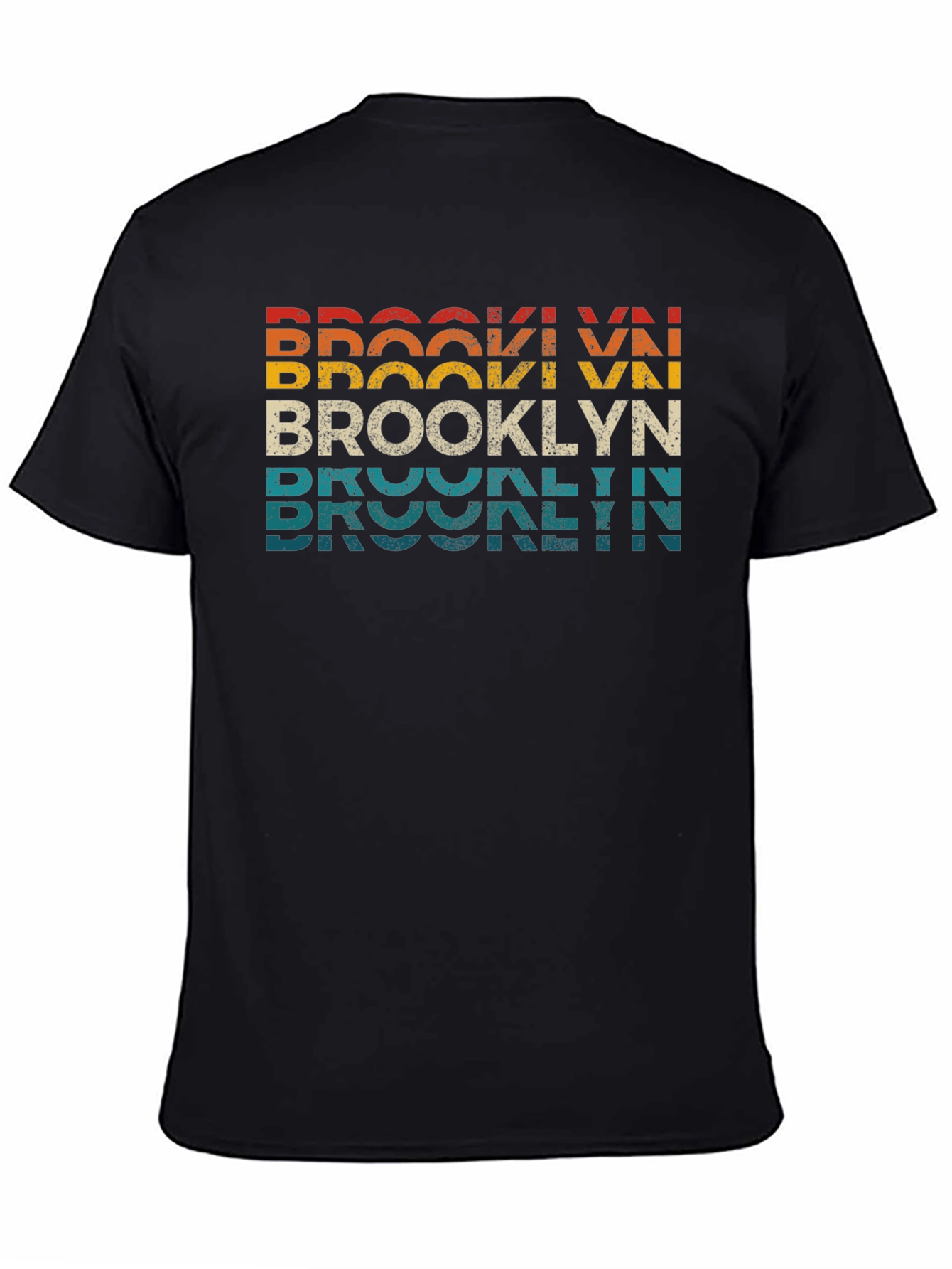 Retro Brooklyn Text Graphic Crew Neck T-Shirt
