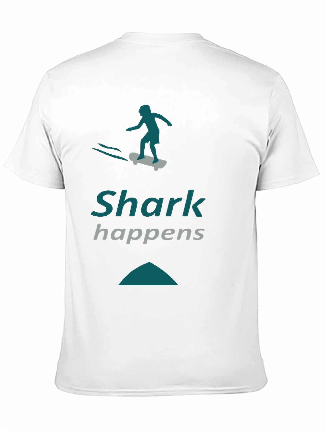 Shark Happens Skateboard Graphic Tee - Black Casual Shirt