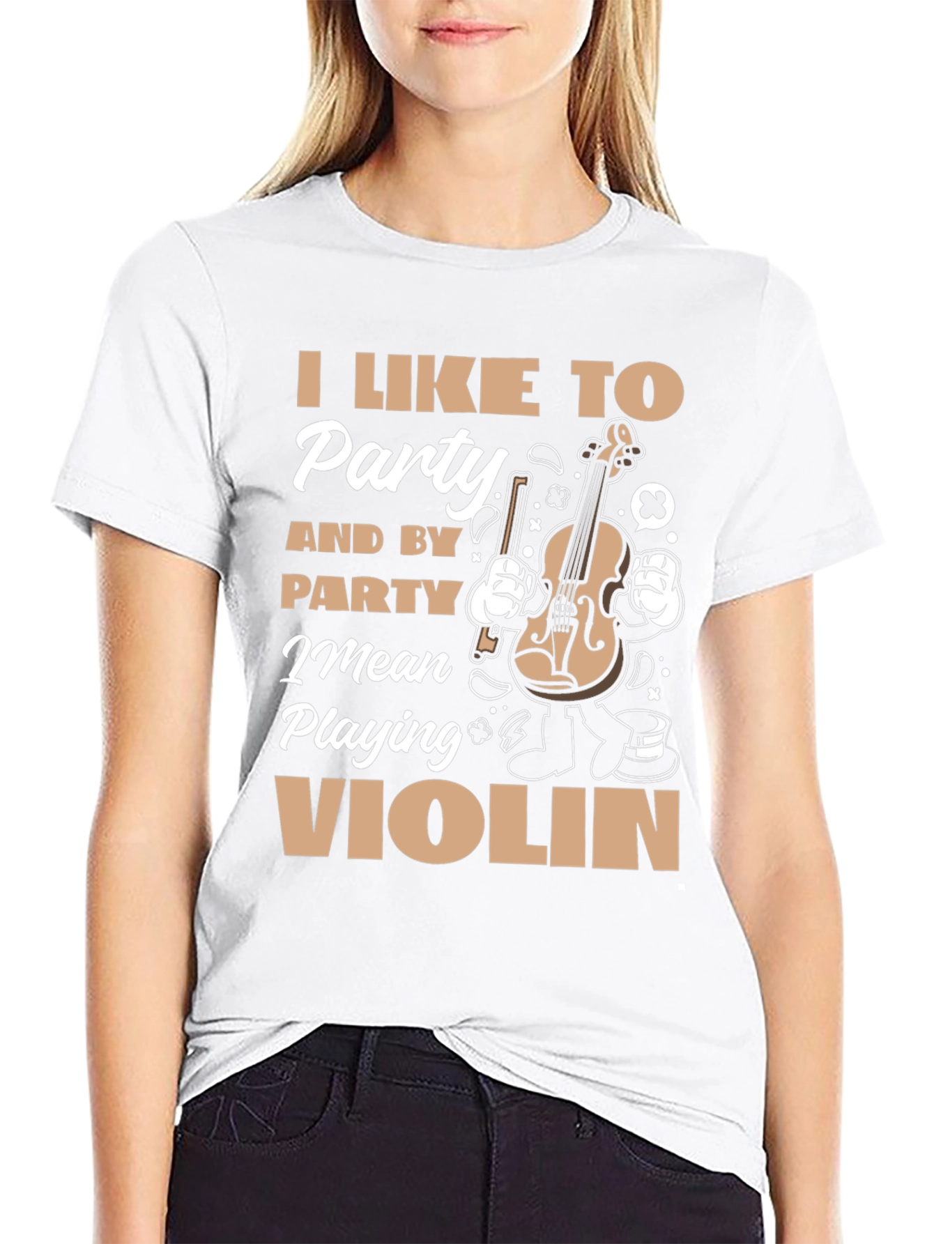 Funny Violin Player T-Shirt: I Like To Party