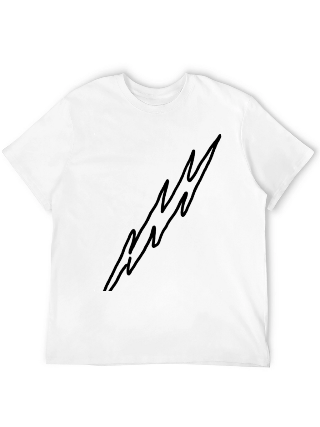 Mens Black Lightning Bolt Graphic Tee