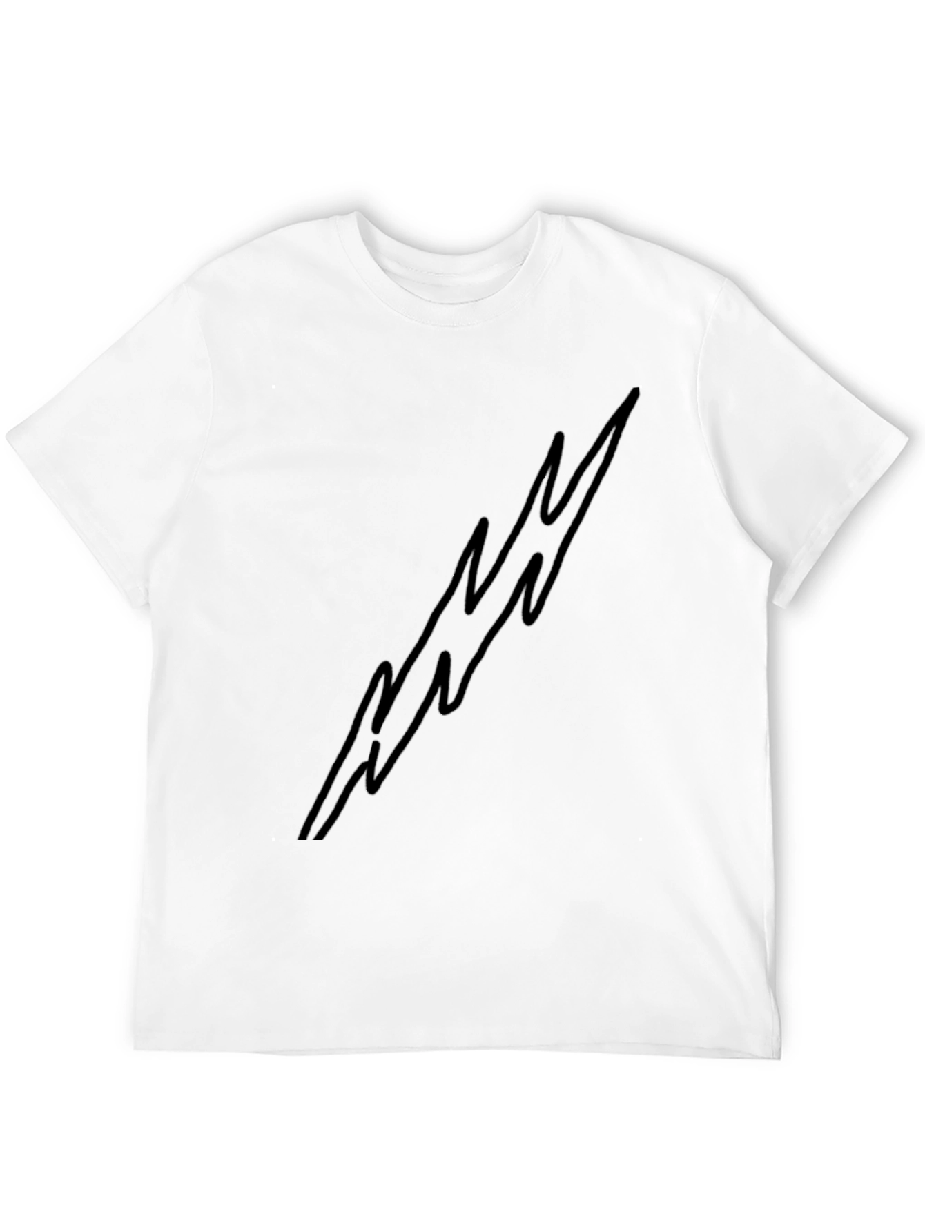 Mens Black Lightning Bolt Graphic Tee