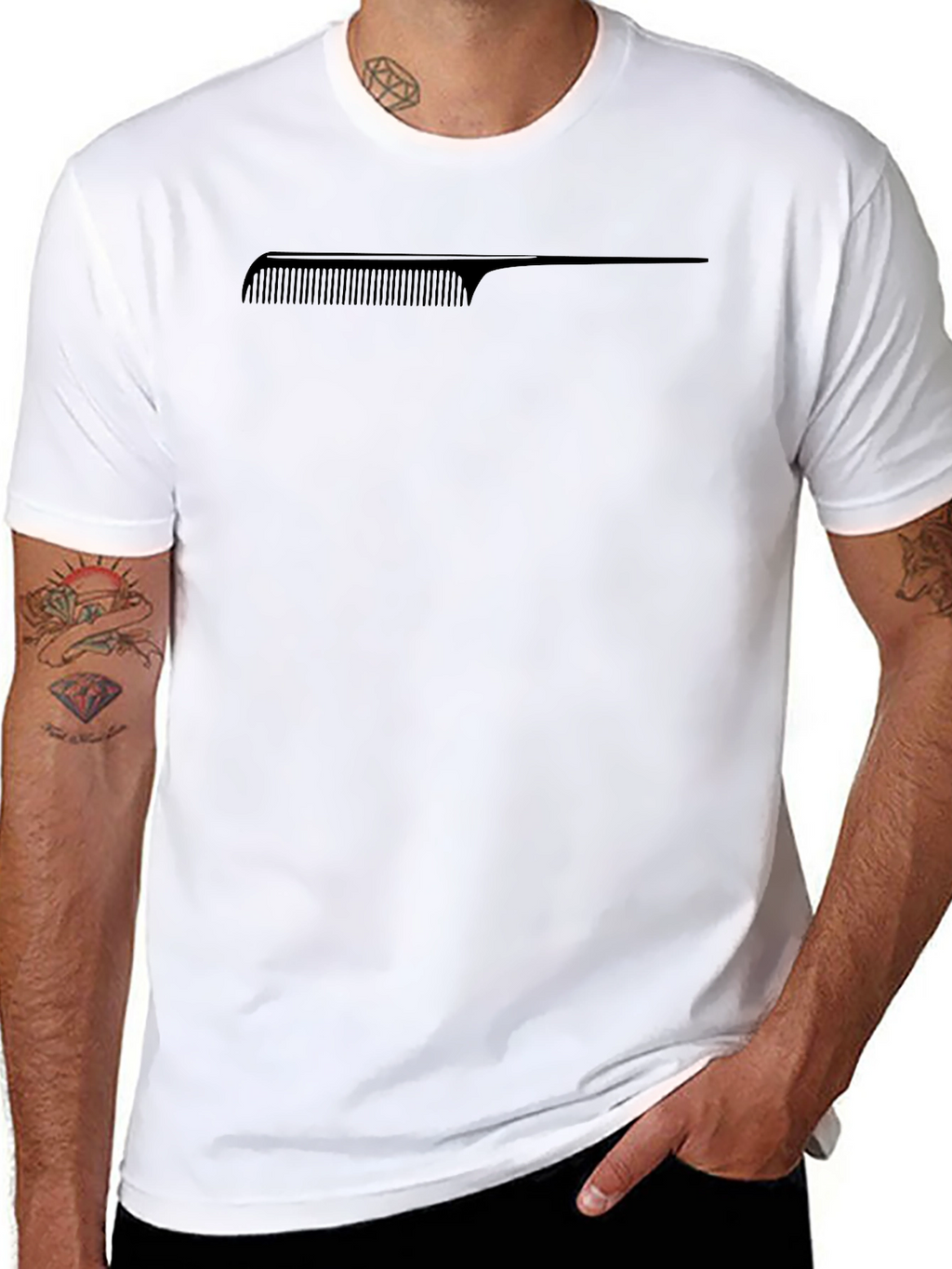 Comb Graphic Tee - Stylish Black T-Shirt