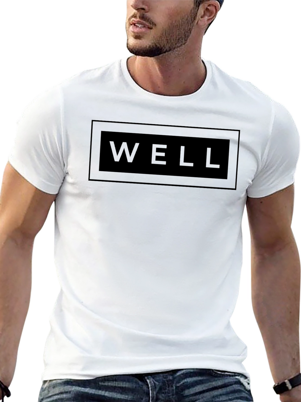 Mens Black Graphic T-Shirt - WELL Design